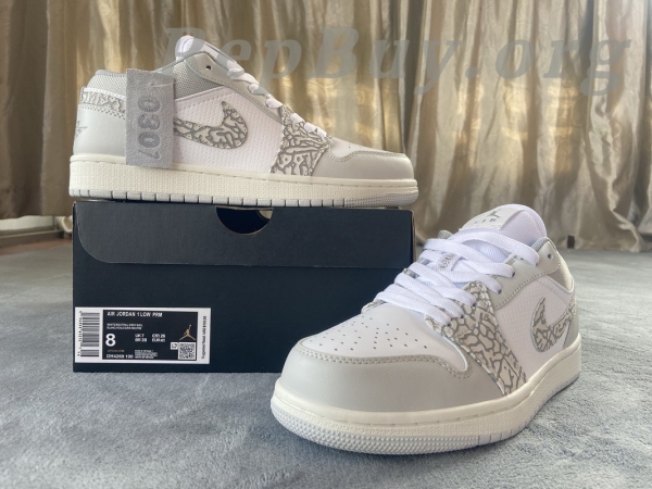 Top Version Air Jordan 1 Low PRM Smoke Grey Elephant DH4269-100 - 图片 11