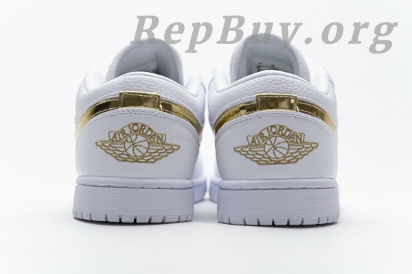 Top Version Air Jordan 1 Low White Metallic Gold (W) CZ4776-100 - 图片 5