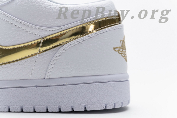 Top Version Air Jordan 1 Low White Metallic Gold (W) CZ4776-100 - 图片 16
