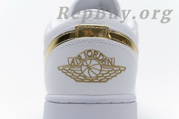 Top Version Air Jordan 1 Low White Metallic Gold (W) CZ4776-100 - 图片 17