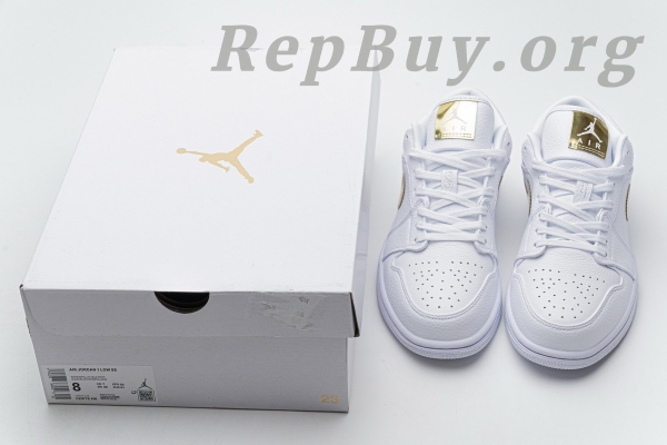 Top Version Air Jordan 1 Low White Metallic Gold (W) CZ4776-100 - 图片 18