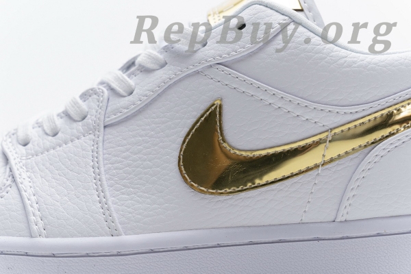 Top Version Air Jordan 1 Low White Metallic Gold (W) CZ4776-100 - 图片 15