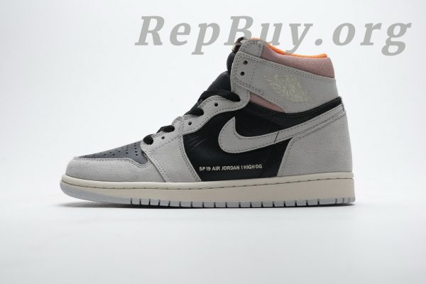 Top Version Air Jordan 1 Retro High Neutral Grey Hyper Crimson 555088-018 - 图片 2