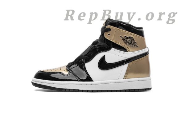 Top Version Air Jordan 1 Retro High NRG Patent Gold Toe 861428-007 - 图片 2