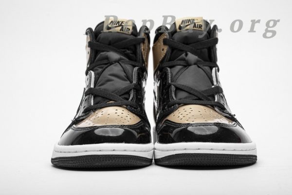Top Version Air Jordan 1 Retro High NRG Patent Gold Toe 861428-007 - 图片 6