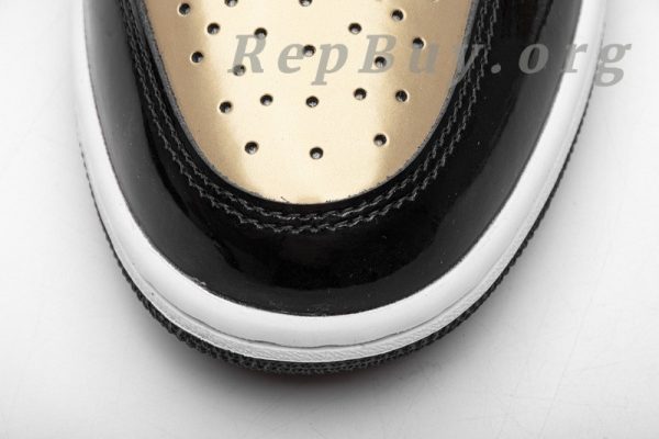 Top Version Air Jordan 1 Retro High NRG Patent Gold Toe 861428-007 - 图片 8