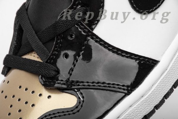 Top Version Air Jordan 1 Retro High NRG Patent Gold Toe 861428-007 - 图片 9