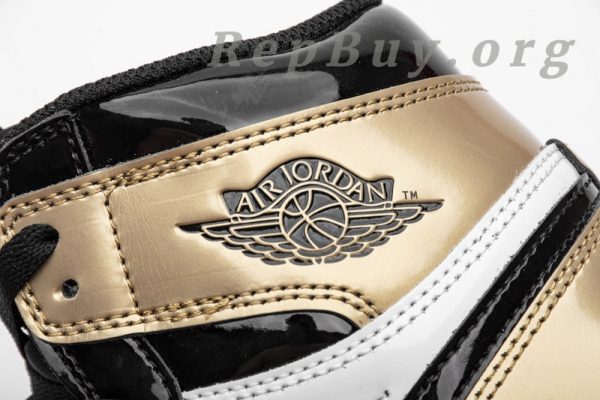 Top Version Air Jordan 1 Retro High NRG Patent Gold Toe 861428-007 - 图片 11