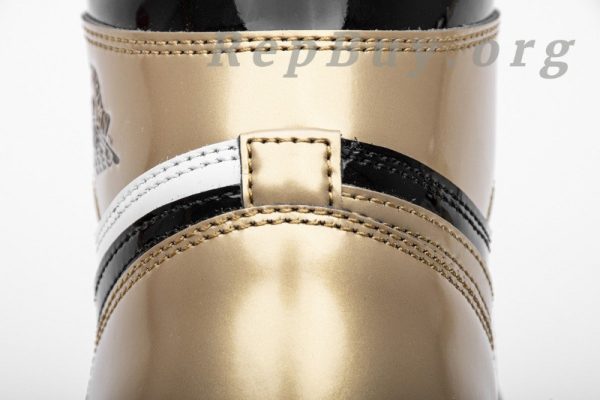 Top Version Air Jordan 1 Retro High NRG Patent Gold Toe 861428-007 - 图片 12