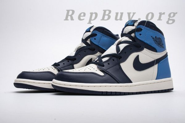 Top Version Air Jordan 1 Retro High Obsidian UNC 555088-140 - 图片 2
