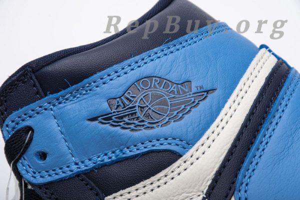 Top Version Air Jordan 1 Retro High Obsidian UNC 555088-140 - 图片 9