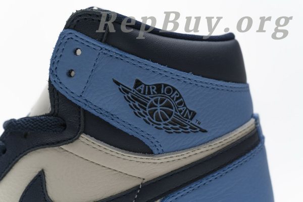 Top Version Air Jordan 1 Retro High Obsidian UNC 555088-140 - Image 11