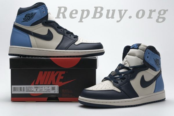Top Version Air Jordan 1 Retro High Obsidian UNC 555088-140 - Image 22