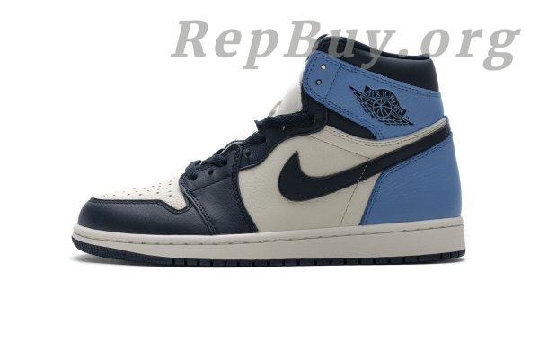 Top Version Air Jordan 1 Retro High Obsidian UNC 555088-140