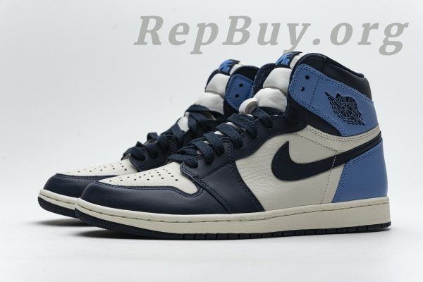 Top Version Air Jordan 1 Retro High Obsidian UNC 555088-140 - Image 4