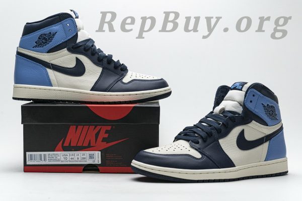 Top Version Air Jordan 1 Retro High Obsidian UNC 555088-140 - Image 26