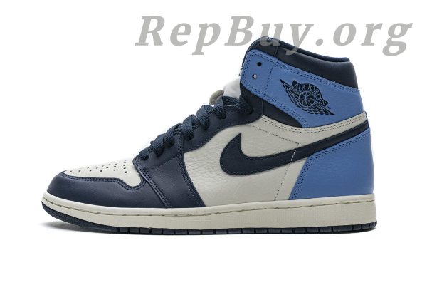 Top Version Air Jordan 1 Retro High Obsidian UNC 555088-140
