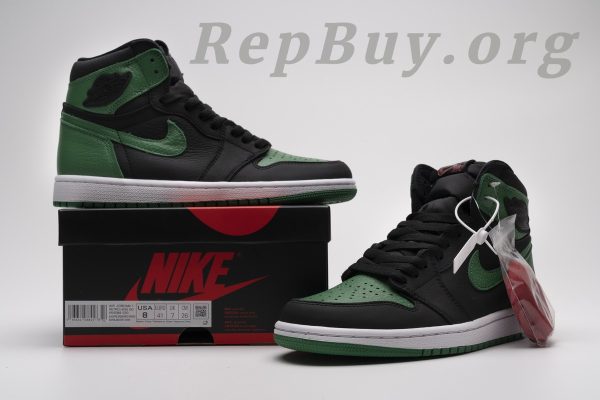 Top Version Air Jordan Jordan 1 Retro High Pine Green Black 555088-030 - Image 27