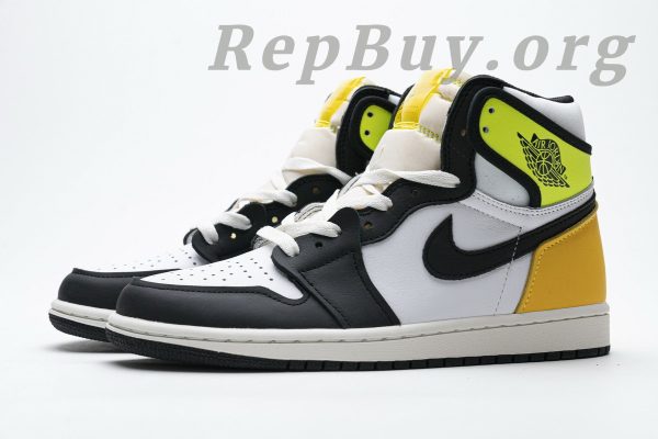 Top Version Jordan 1 Retro High White Black Volt University Gold 555088-118 - Image 2