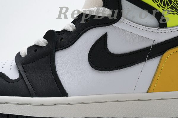 Top Version Jordan 1 Retro High White Black Volt University Gold 555088-118 - Image 10