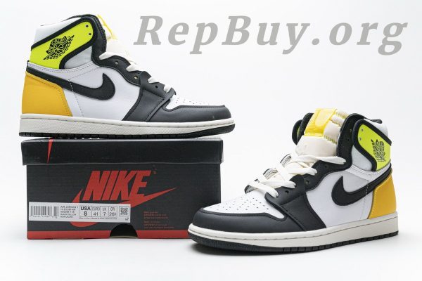 Top Version Jordan 1 Retro High White Black Volt University Gold 555088-118 - Image 21