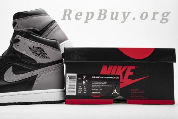 Top Version Air Jordan 1 Retro High Shadow (2018) 555088-013 - 图片 21