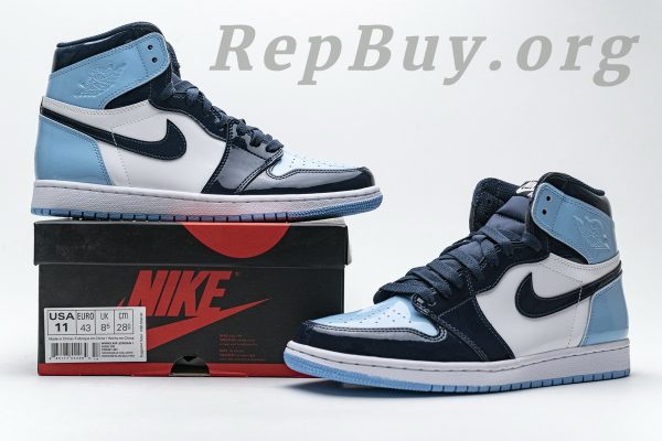 Top Version Air Jordan 1 Retro High UNC Patent (W) CD0461-401 - 图片 25