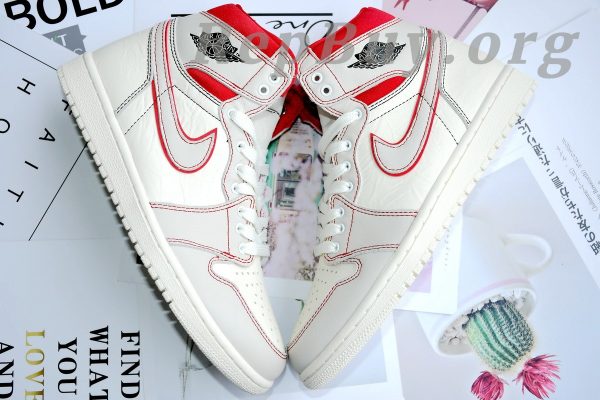 Top Version Air Jordan 1 Retro High Phantom Gym Red 555088-160 - 图片 3