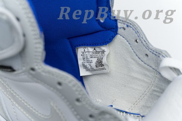 Top Version Air Jordan 1 Retro High Zoom White Racer Blue CK6637-104 - 图片 21