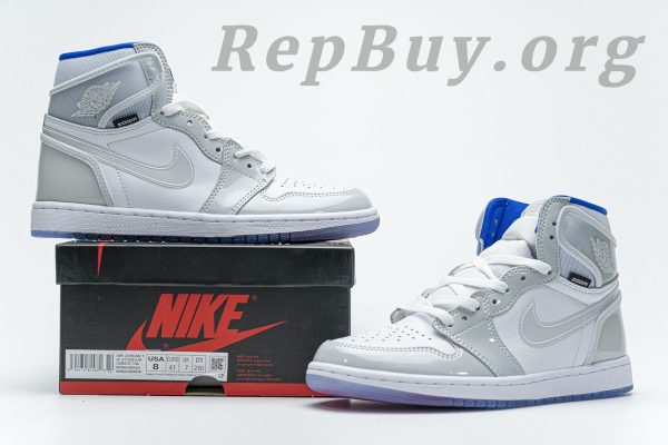 Top Version Air Jordan 1 Retro High Zoom White Racer Blue CK6637-104 - 图片 27