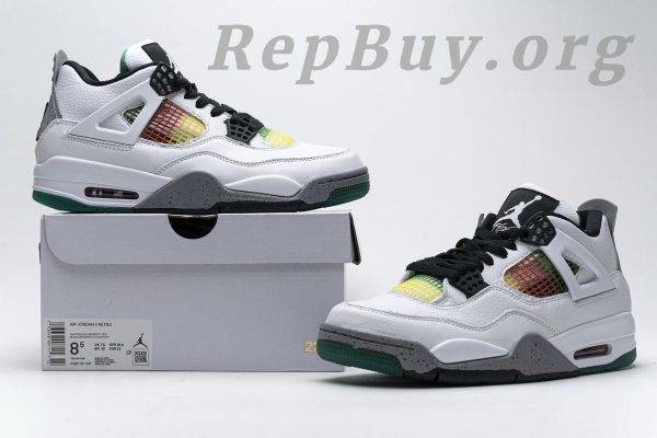 Top Version Air Jordan 4 Retro Lucid Green Rasta (W) AQ9129-100 - 图片 23
