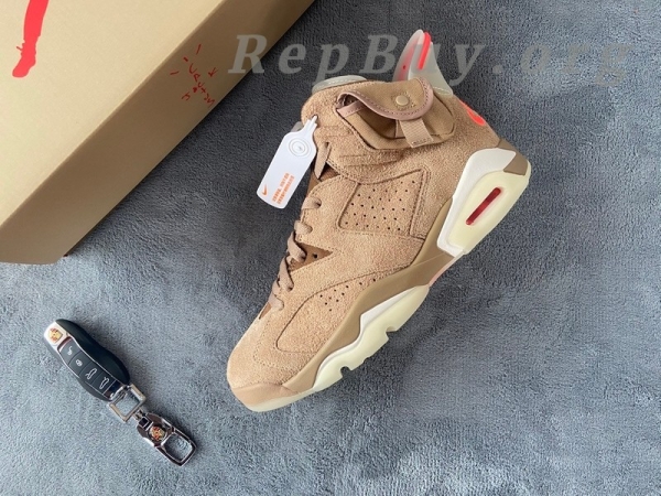 Top Version Air Jordan 6 Retro Travis Scott British Khaki DH0690-200 - 图片 11