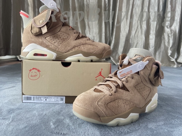 Top Version Air Jordan 6 Retro Travis Scott British Khaki DH0690-200 - 图片 10
