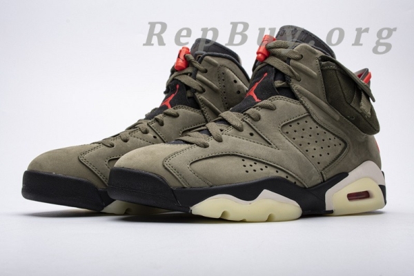 Top Version Air Jordan 6 Retro Travis Scott X Air Jordan 6 “Medium Olive” CN1084-200 - Image 3