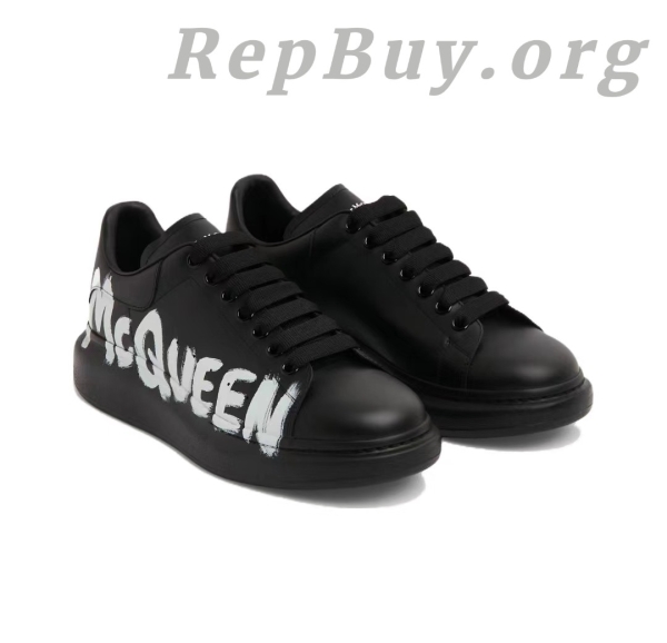 Alexander McQueen Oversized Graffiti Black - 图片 3