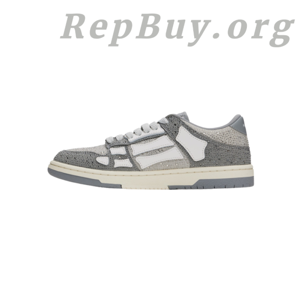 Amiri Gray Crystal Skel Top Low Sneakers PB380241127