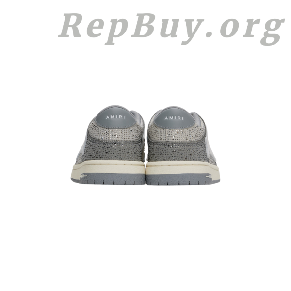 Amiri Gray Crystal Skel Top Low Sneakers PB380241127 - 图片 3