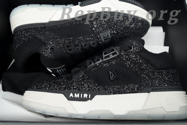 Amiri MA-1 Sneakers Black Glittered, high quality replica Amiri sneakers, best Amiri MA-1 copy, premium Amiri knockoff shoes, 1:1 Amiri glitter sneakers, top replica Amiri PS24MFS019 001, luxury Amiri MA-1 dupes, designer Amiri shoes replica