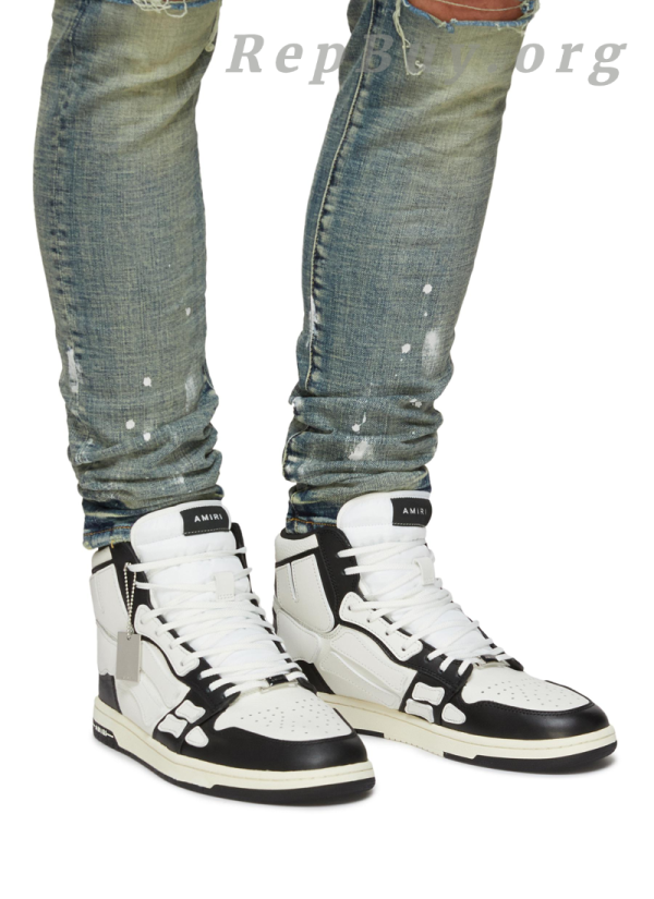 AMIRI Skel Top Hi Black White Black W0F22499NL - 图片 6