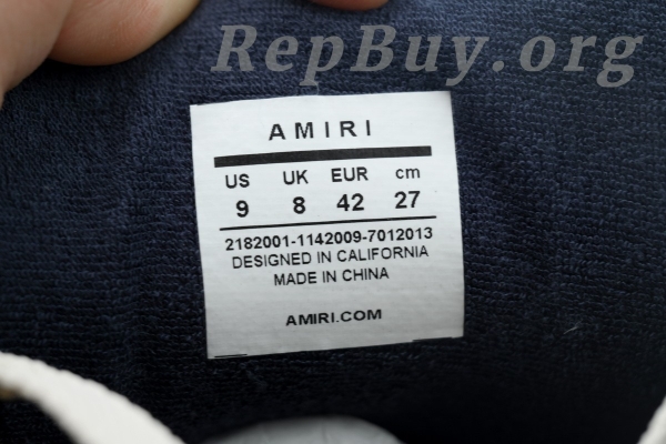 Amiri White & Navy MA-1 Sneakers 242886M237012 - 图片 6
