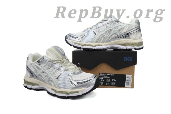 Asics Ronnie Fieg Gel Kayano 12.1 Cream Pure Aqua replica, high quality Asics Gel Kayano 12.1 rep, best Ronnie Fieg Asics replica shoes, 1:1 Asics Kayano 12.1 Cream Pure Aqua copy, premium replica Asics sneakers, perfect clone Asics 1203A555-100, top tier Asics Gel Kayano dupes, luxury replica running shoes