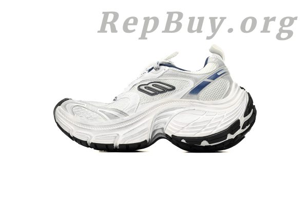 Balenciaga 10XL Sneaker In White/Black/Blue 784342 W2MV2 1219