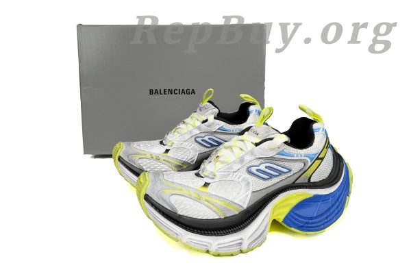 Balenciaga 10XL Sneaker In White/Blue/Fluorescent Green 784342 W2MV2 7019 - Image 11