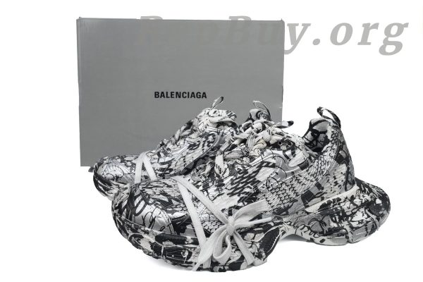 Balenciaga 3XL Sneaker Black and White 734734 W2RG3 9010 - 图片 11