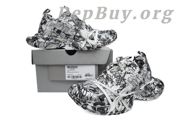 Balenciaga 3XL Sneaker Black and White 734734 W2RG3 9010 - 图片 12