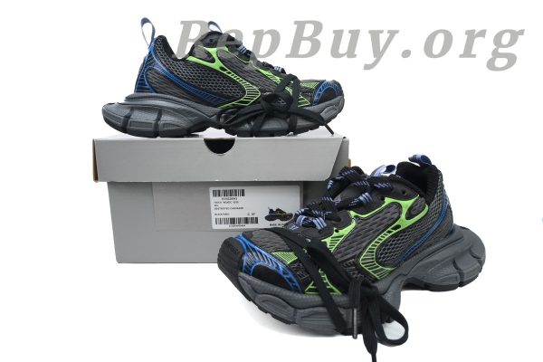 Balenciaga 3XL Sneaker Black Green Blue 734731 W3XDC 0235 - 图片 12