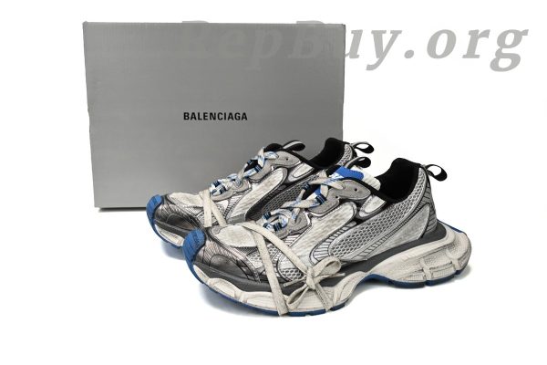 Balenciaga 3XL Sneaker White Blue 734731 W3XL5 1214 - Image 13