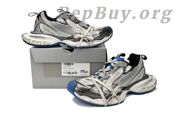 Balenciaga 3XL Sneaker White Blue 734731 W3XL5 1214 - Image 14