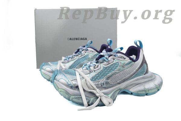 Balenciaga 3XL Sneaker White Silver Blue 734731 W3XL5 4095 - 图片 11