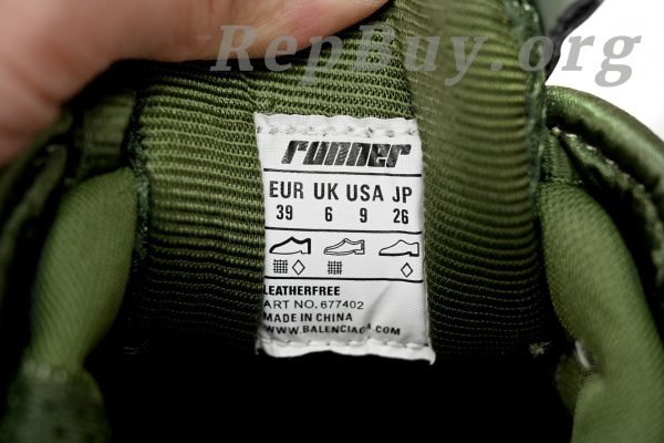Balenciaga Runner Army Green 677402 W1RN3 2025 - 图片 8
